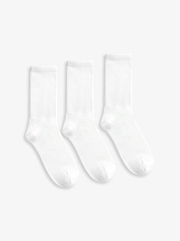 Long White Socks - 3 Pairs - Lazybut
