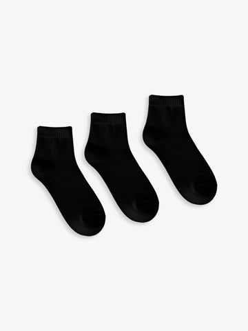 Short Black Socks - 3 Pairs - Lazybut