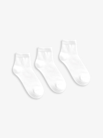 Short White Socks - 3 Pairs - Lazybut