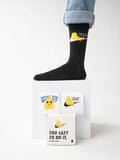Washed Black Too Lazy To Do It Socks Pack - Lazybut