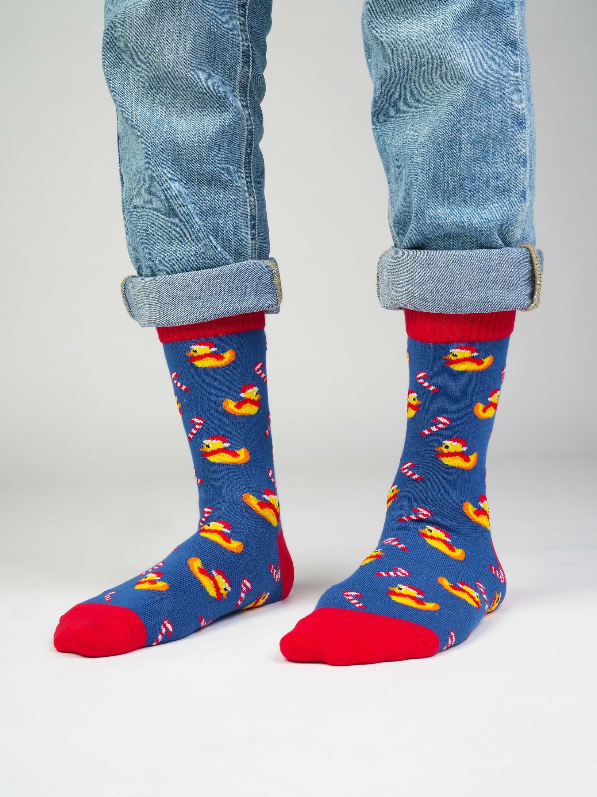 Blue Xmas Quack Socks - Lazybut