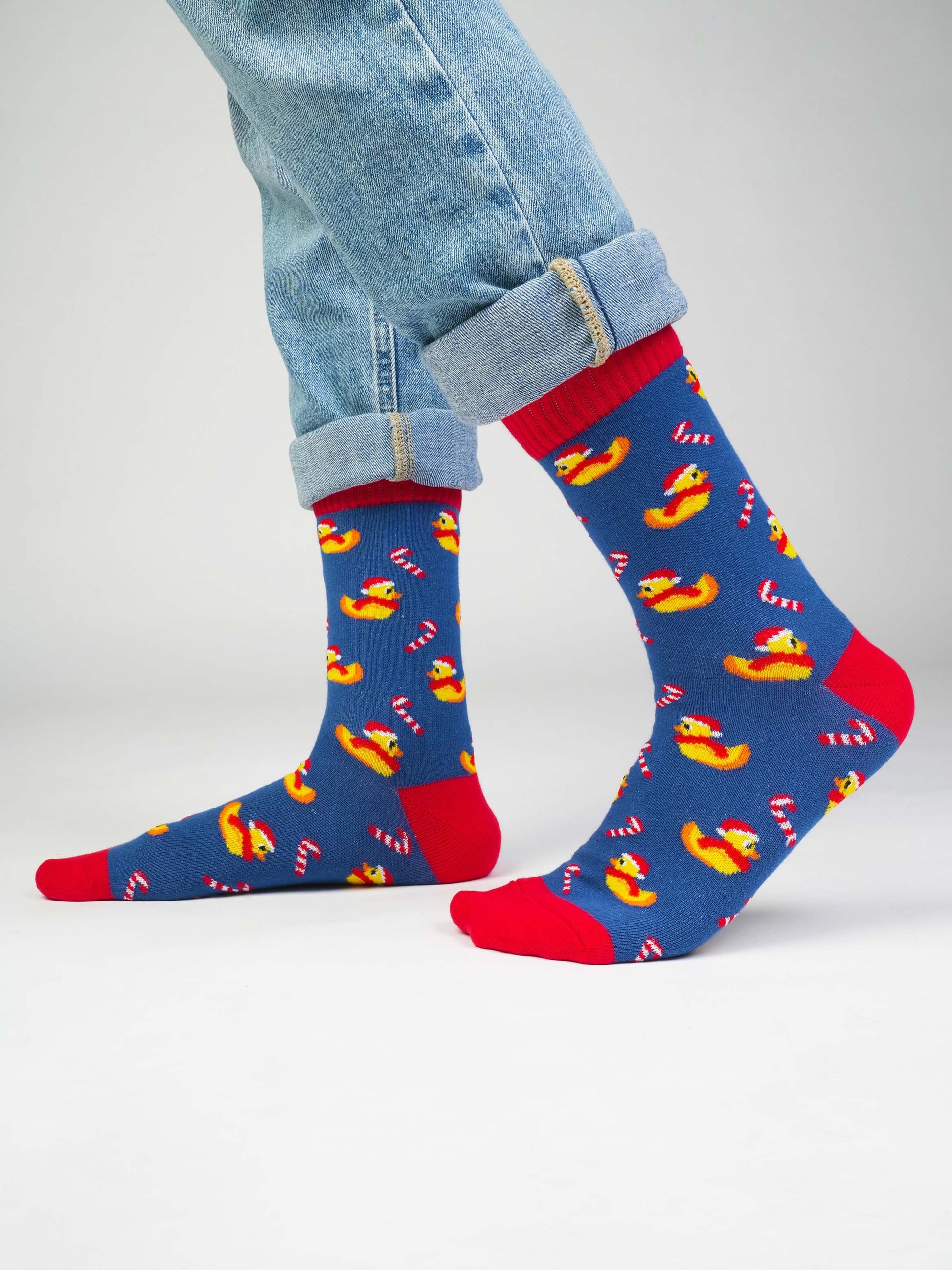 Blue Xmas Quack Socks - Lazybut