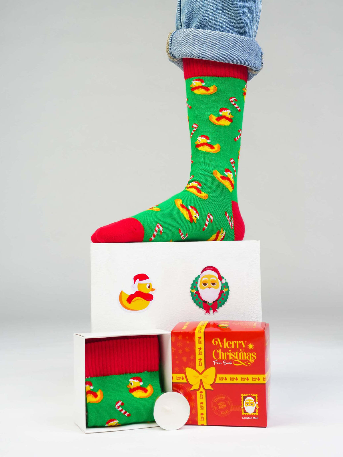 Green Xmas Quack Socks