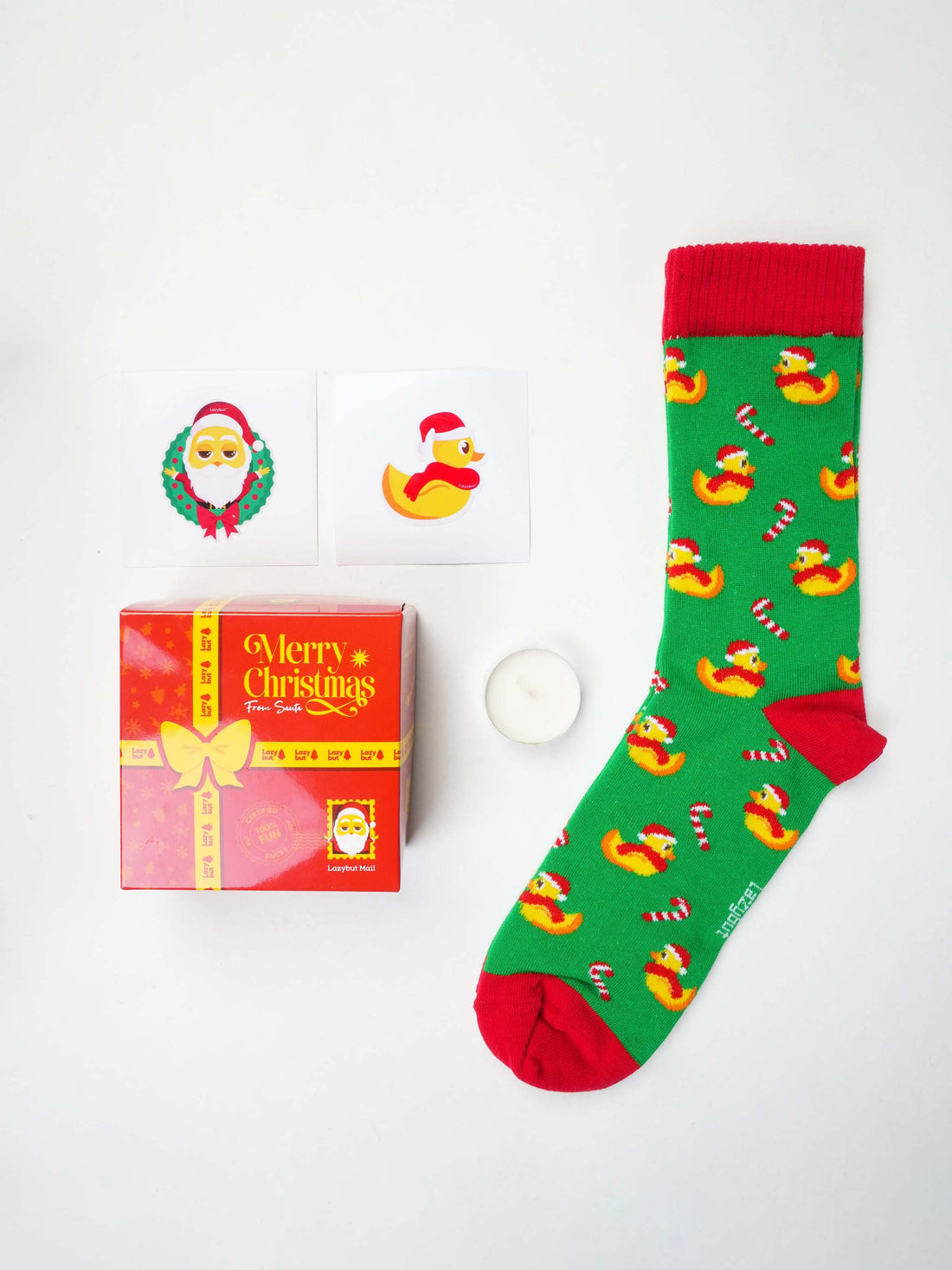 Green Xmas Quack Socks - Lazybut