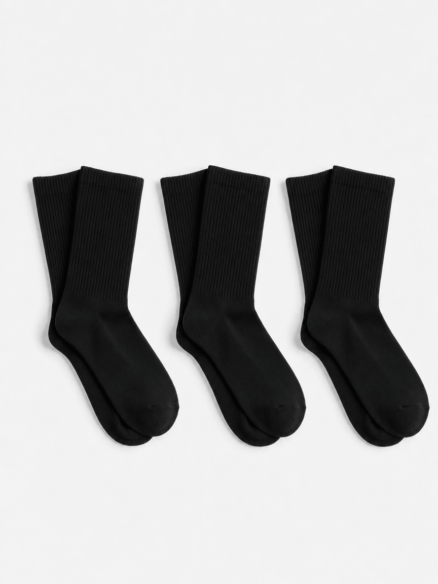 Long Black Socks - 3 Pairs - Lazybut