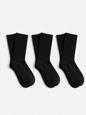 Long Black Socks - 3 Pairs - Lazybut