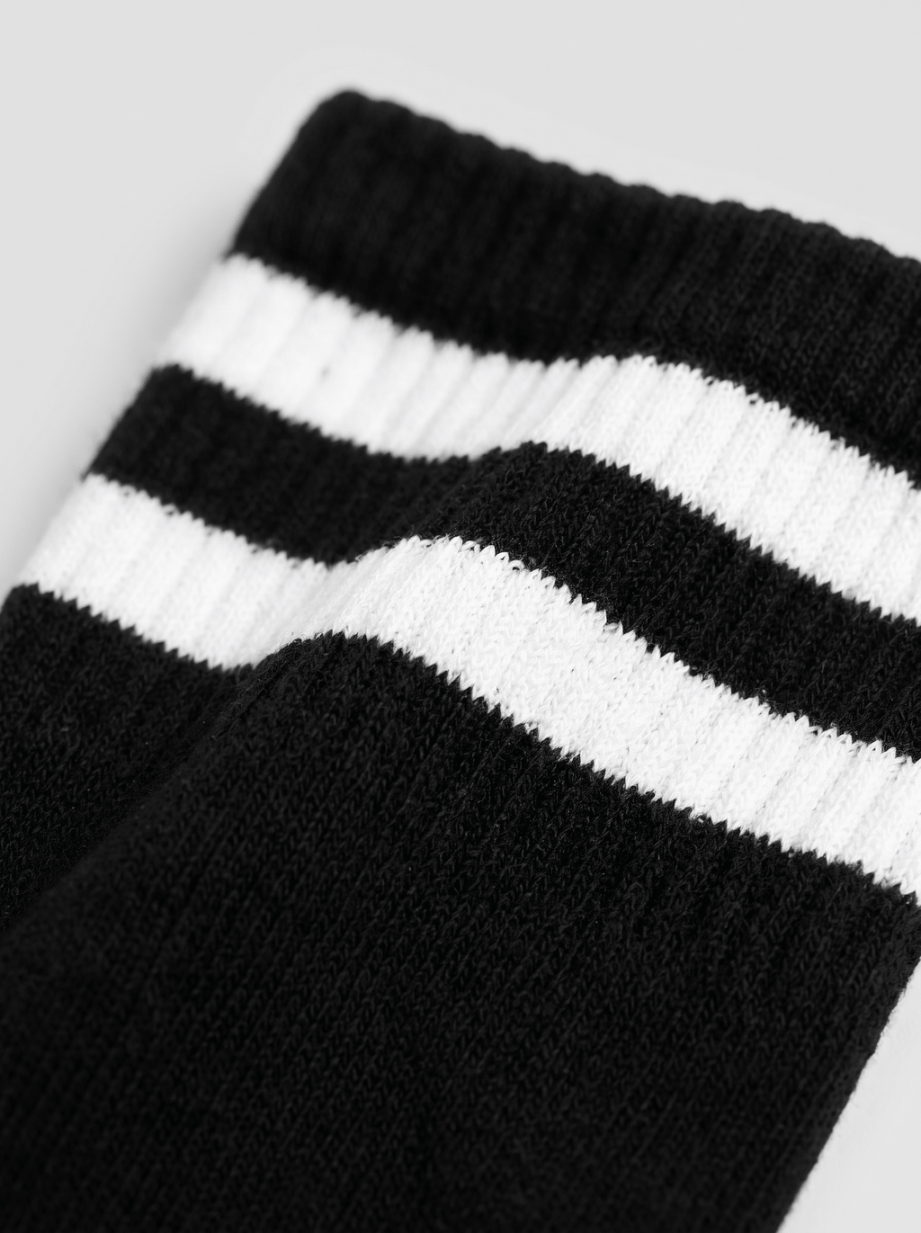 Long Black Socks With White Stripes - 3 Pairs - Lazybut