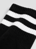 Long Black Socks With White Stripes - 3 Pairs - Lazybut