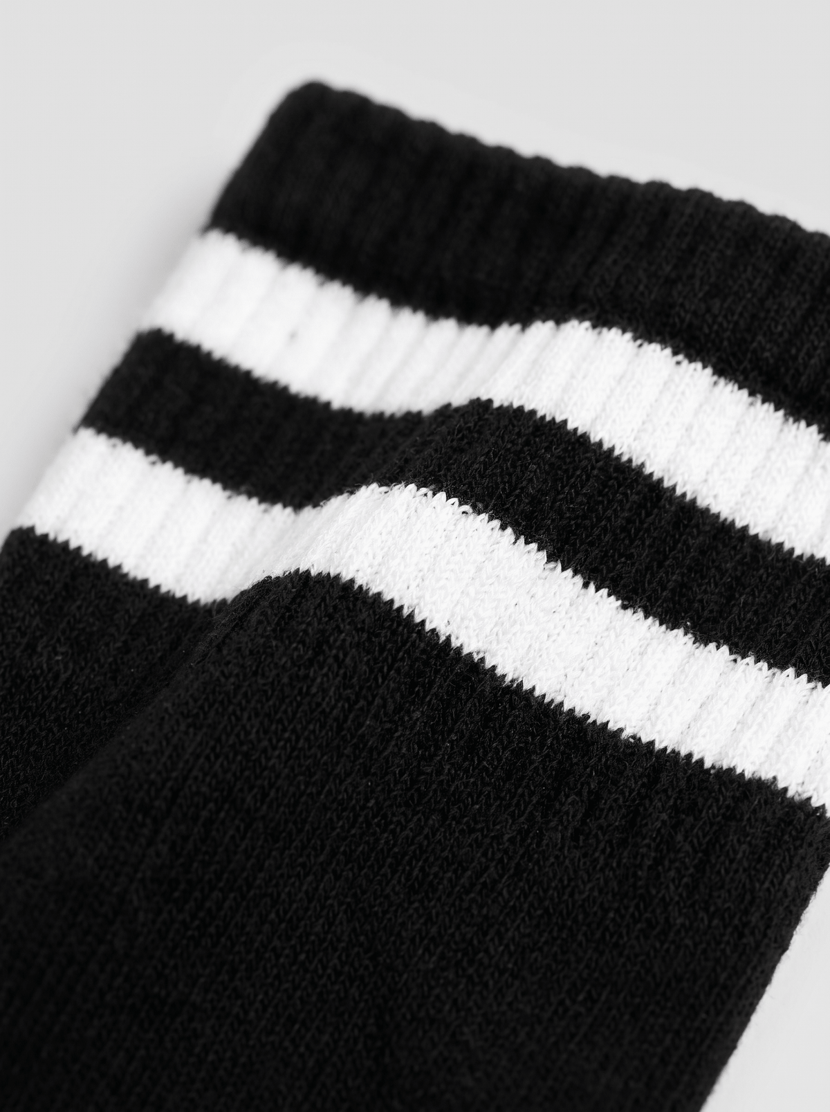 Long Black Socks With White Stripes - 3 Pairs - Lazybut