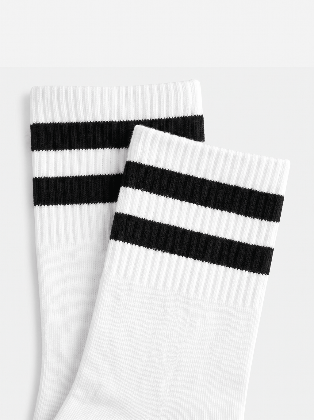 Long White Socks With Black Stripes - 3 Pairs - Lazybut