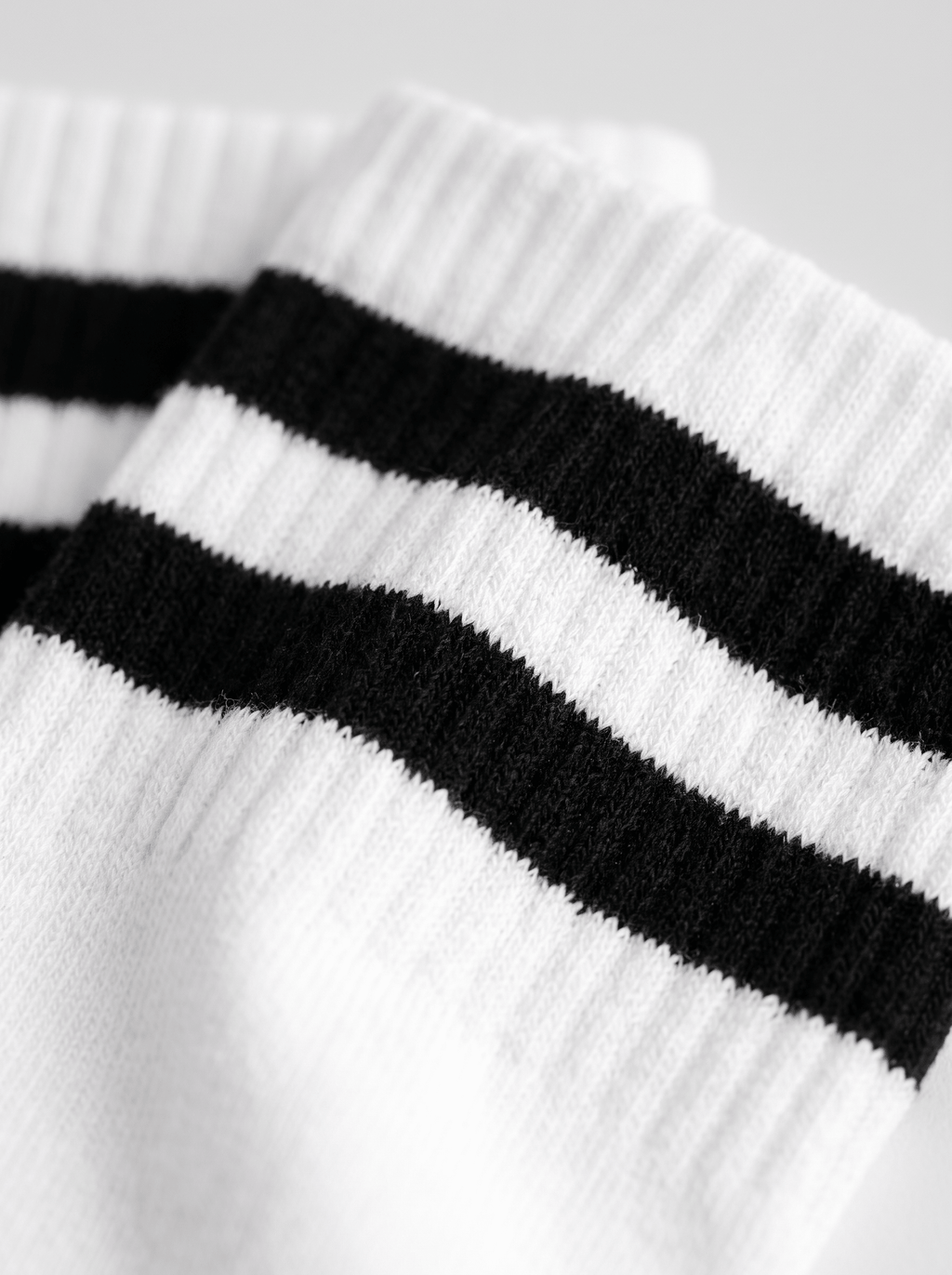 Long White Socks With Black Stripes - 3 Pairs - Lazybut