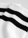 Long White Socks With Black Stripes - 3 Pairs - Lazybut