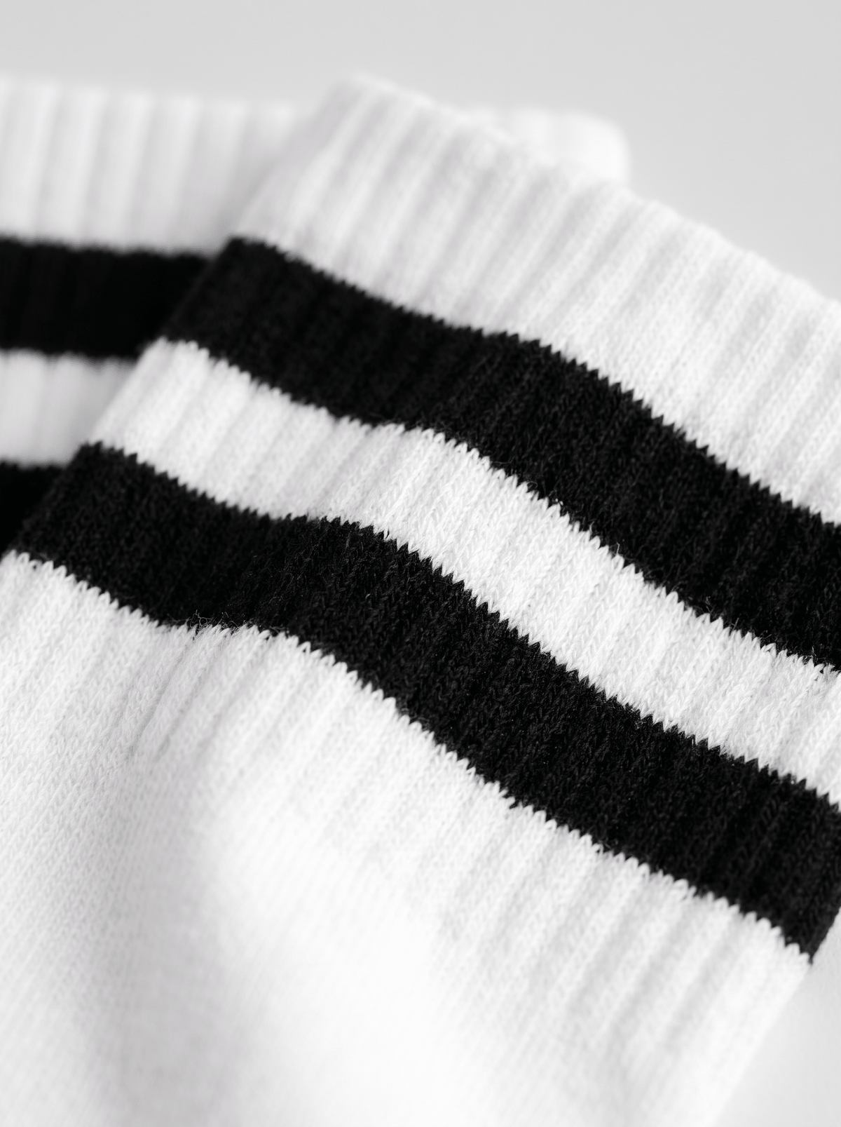 Long White Socks With Black Stripes - 3 Pairs - Lazybut