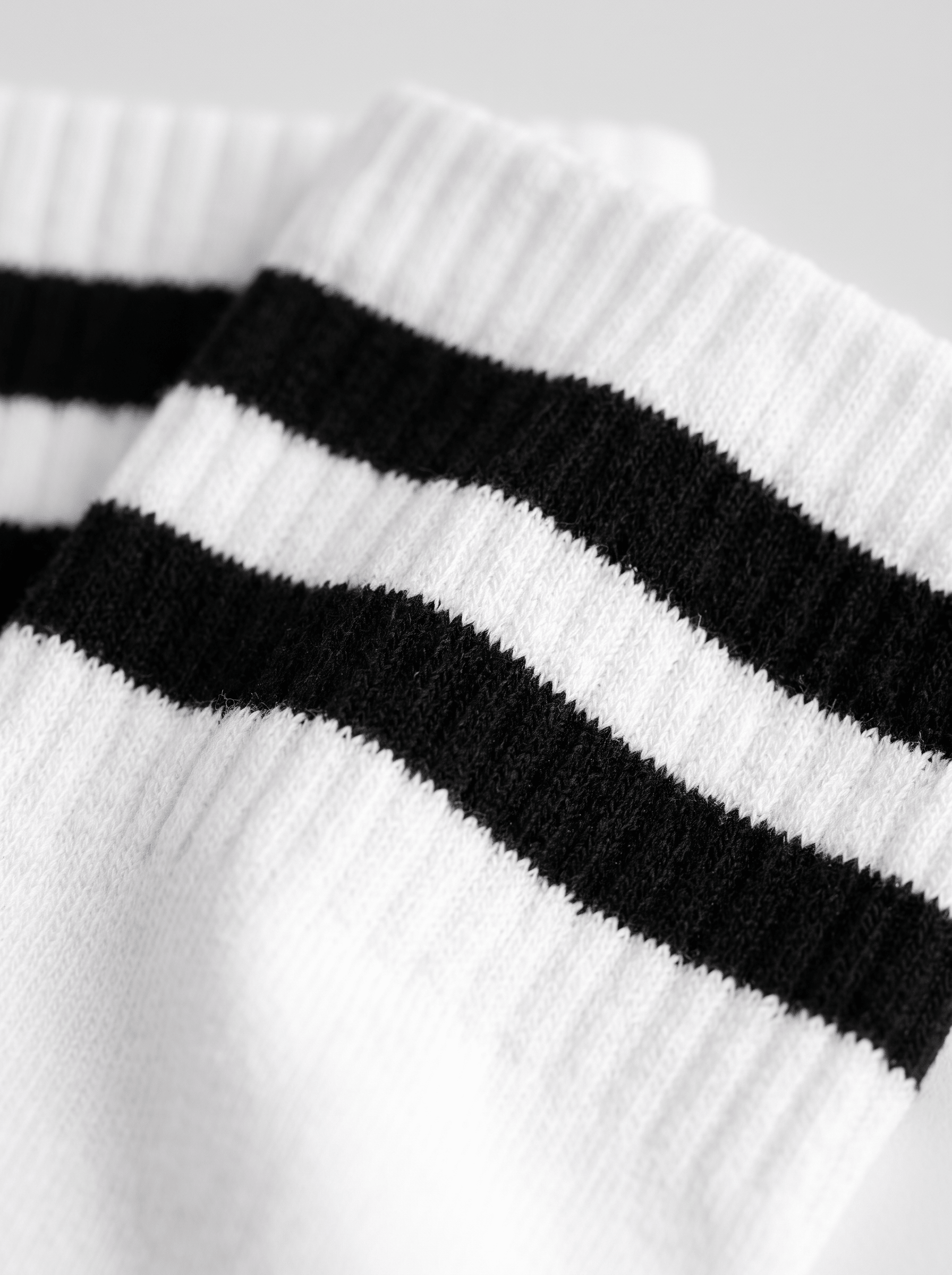 Long White Socks With Black Stripes - 3 Pairs - Lazybut