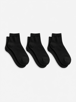 Short Black Socks - 3 Pairs - Lazybut