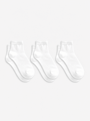 Short White Socks - 3 Pairs - Lazybut