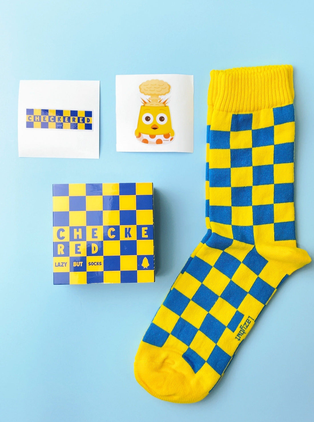 Yellow Checkered Socks Pack - Lazybut