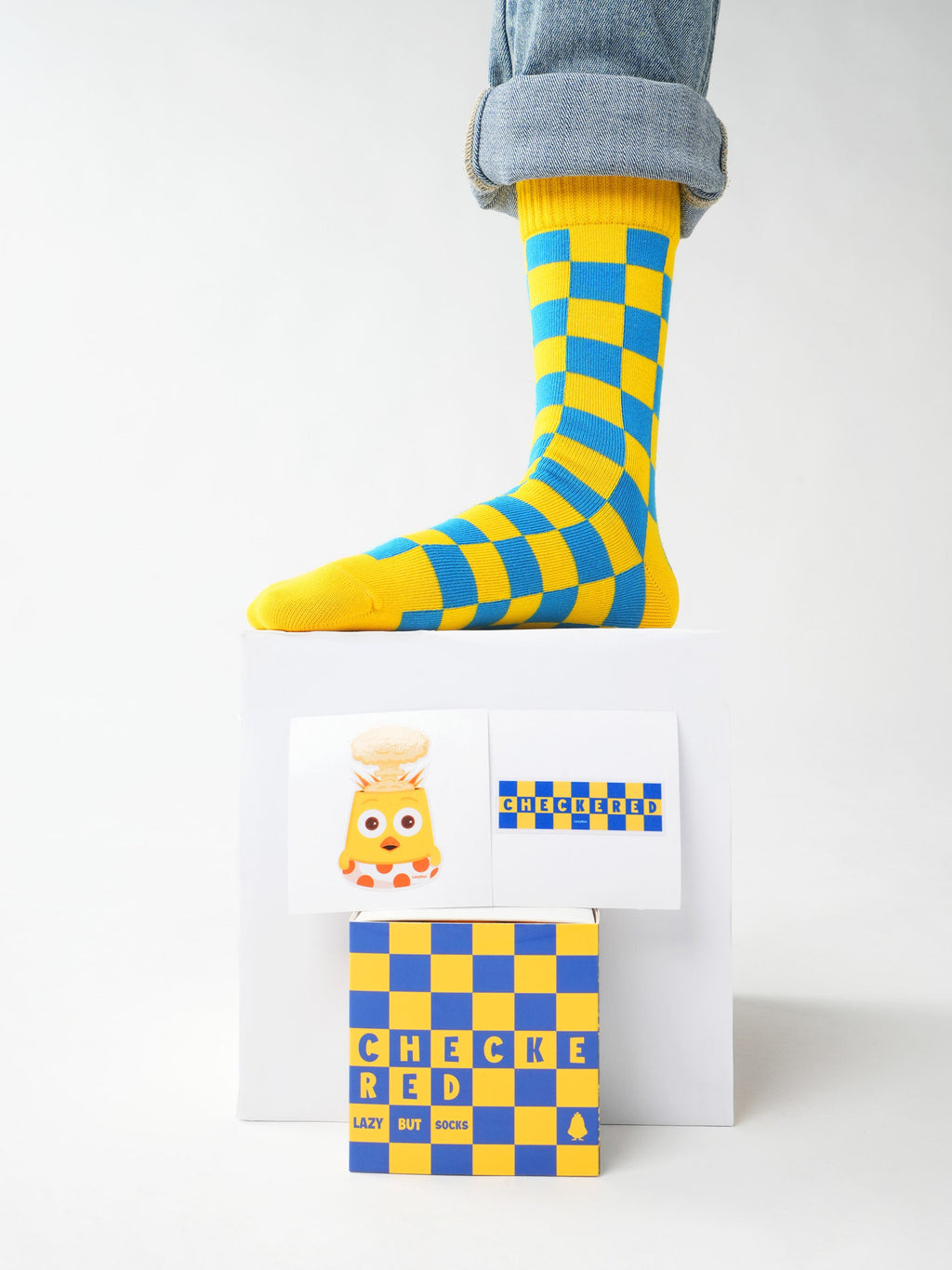 Yellow Checkered Socks Pack - Lazybut