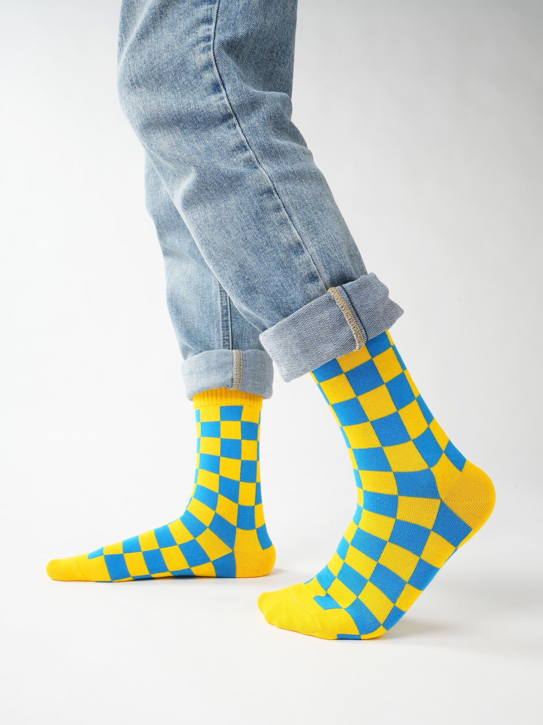 Yellow Checkered Socks Pack - Lazybut